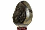 Septarian Dragon Egg Geode - Black Crystals #191465-1